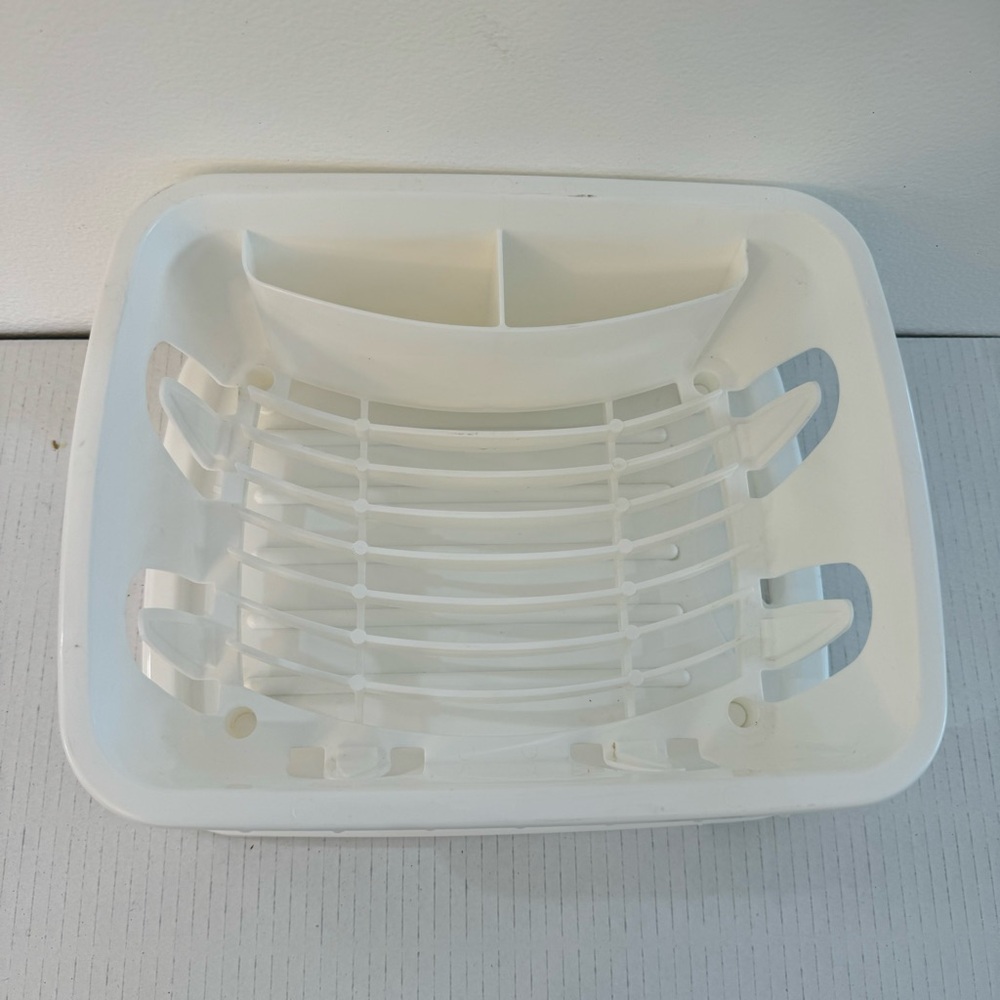 CamcoRV Compact White Dish Drying Rack w/ Drip Tray